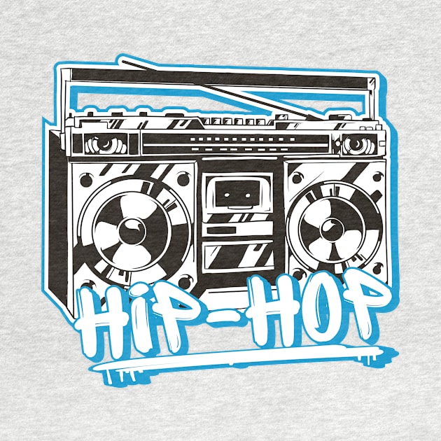 Hip Hop Rap Retro Music 80s and 90s Ghettoblaster Gift by Gufbox